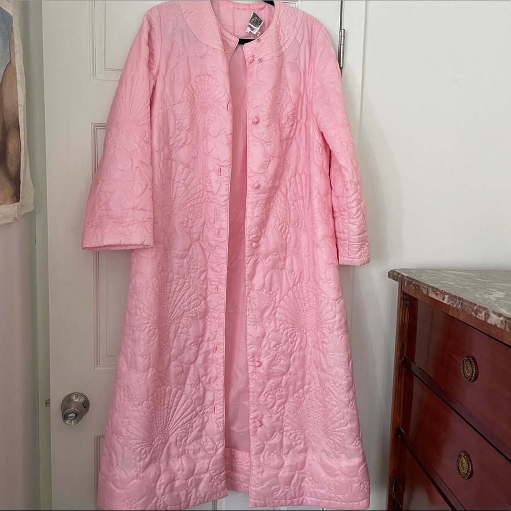 Vintage long pink house coat